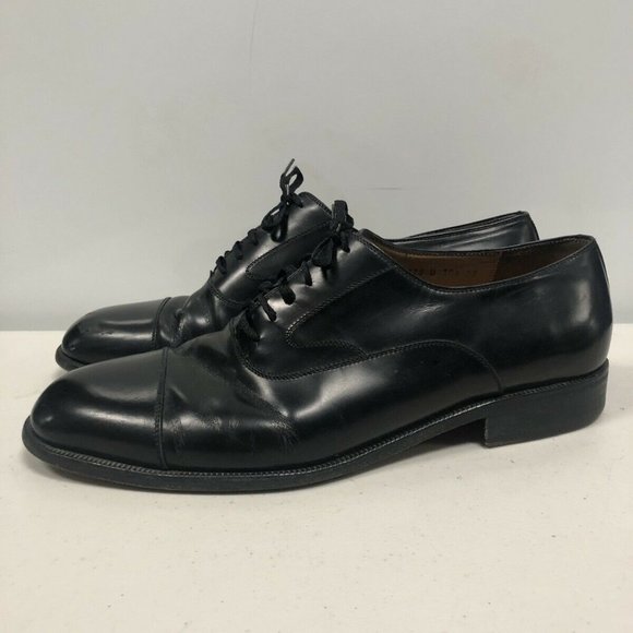 Salvatore Ferragamo Black Leather Oxfords 10.5